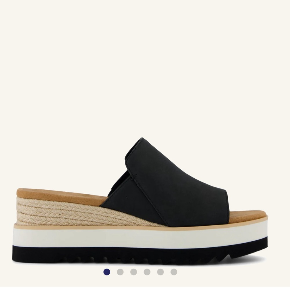 Toms Diana Black Platform Mules